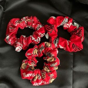 Bundle of 3 Ohio State OSU Buckeyes Cotton Scrunchies Accessories
